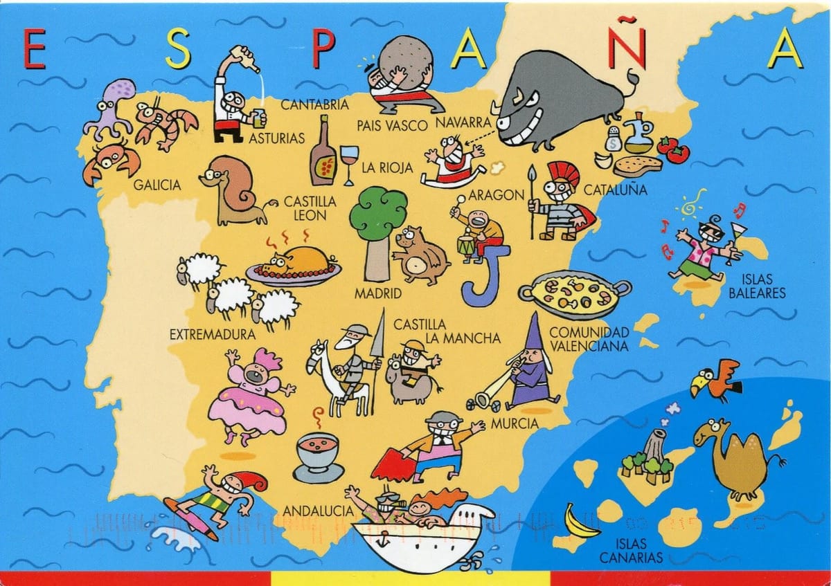 Karte von Spanien für Kinder