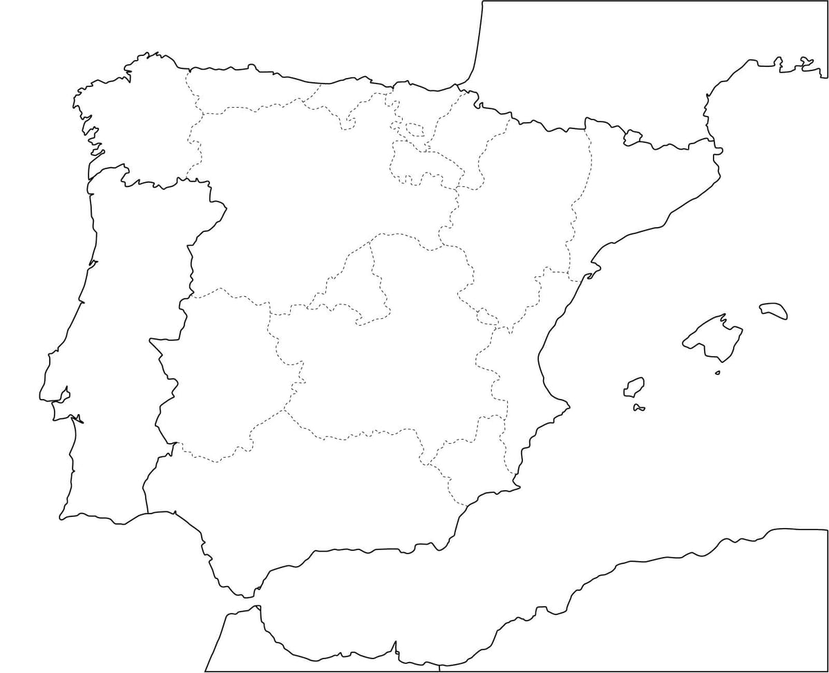 einfache Karte von Spanien