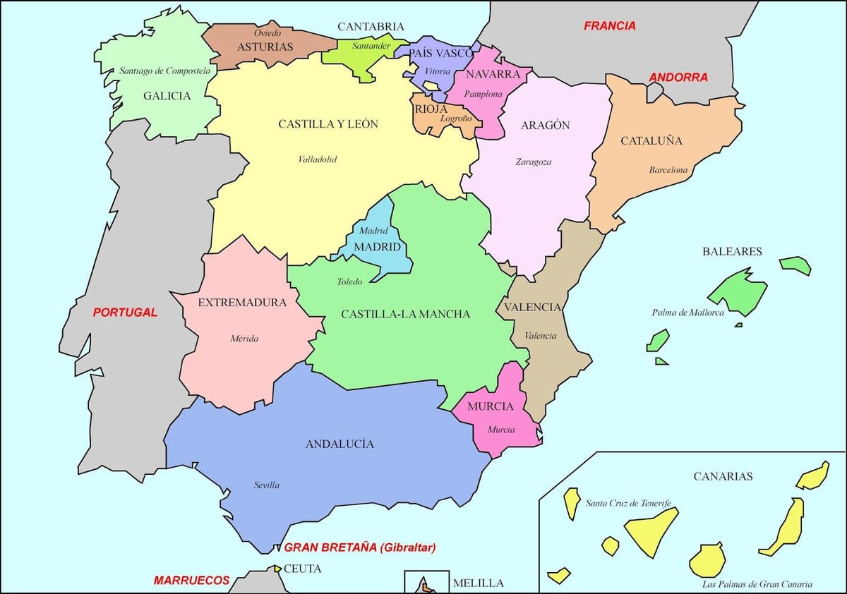 Karte des mittelalterlichen Spanien