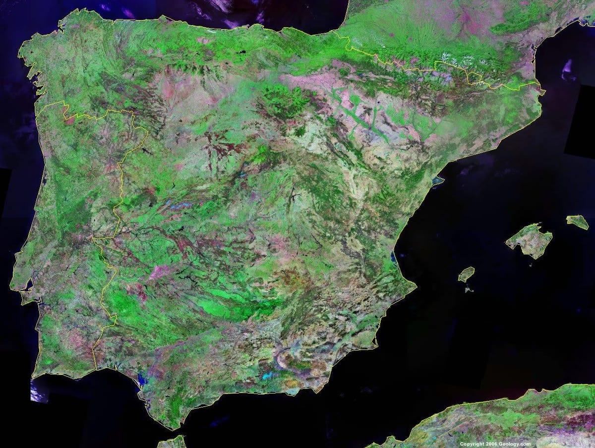 Karte von Spanien satellite
