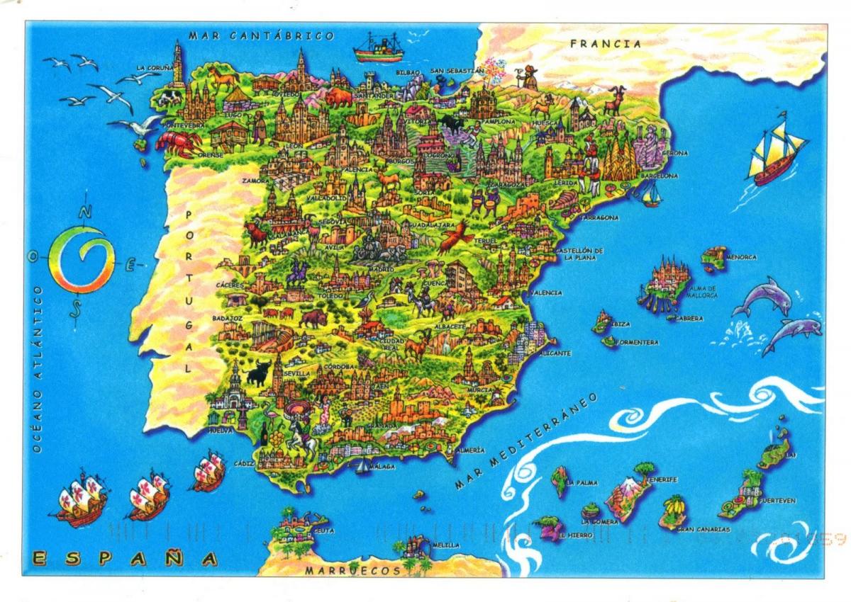 Karte von Spanien Denkmäler