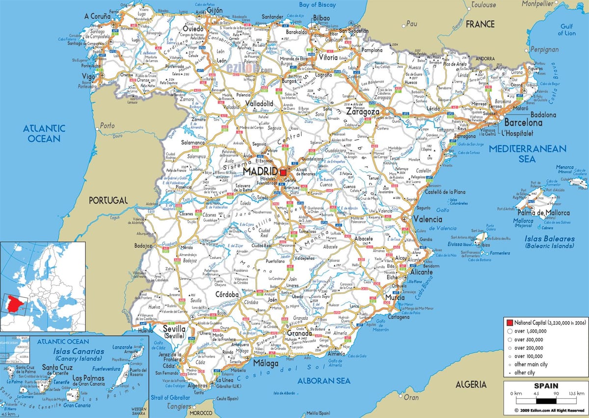 Spanien route anzeigen
