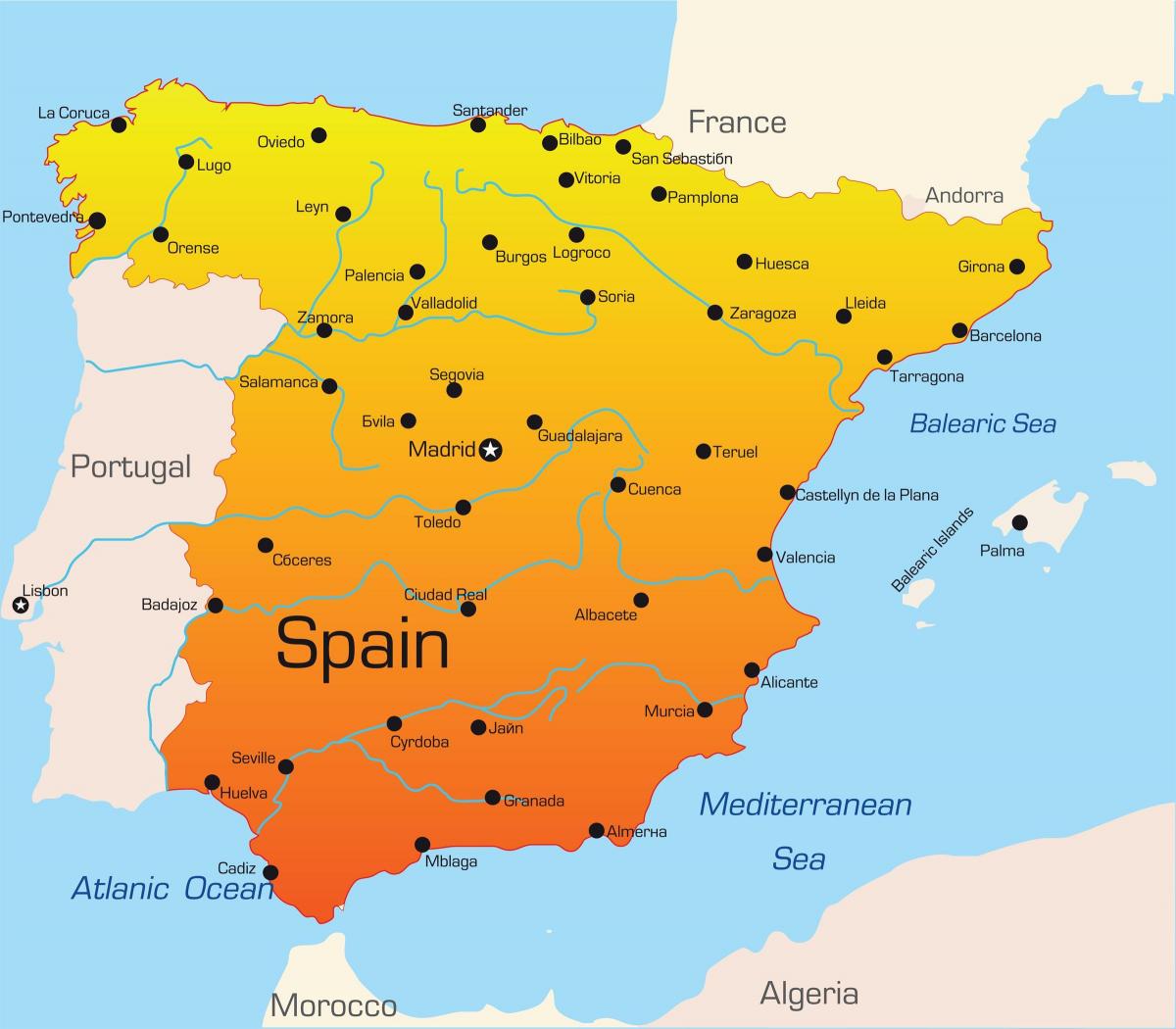 Urlaubsziele in Spanien anzeigen