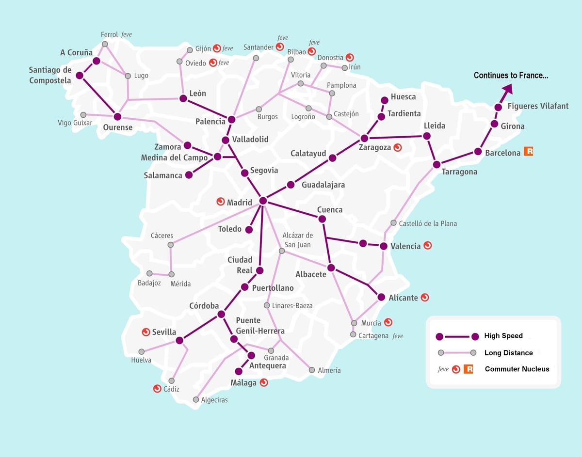 Spanien-rail-Karte renfe