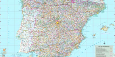 Beschriftete Karte von Spanien