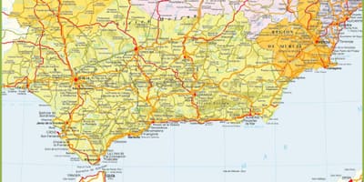 Detaillierte Karte von Süd-Spanien
