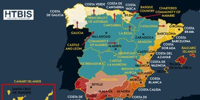 Karte des südlichen Spaniens Küste
