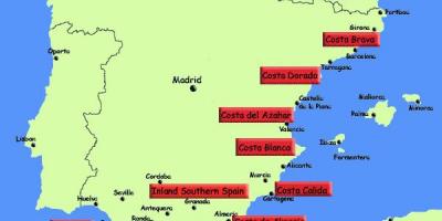 Karte des südlichen Spanien Urlaubsorte