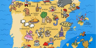 Karte von Spanien für Kinder