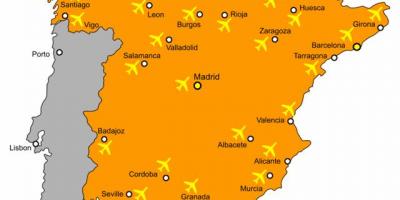 Karte von Spanien Flughäfen