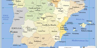 Karte von Spanien politische