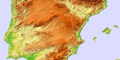 Karte von Spanien relief