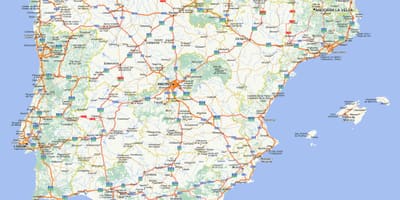 Straßenkarte von Spanien mit Städten