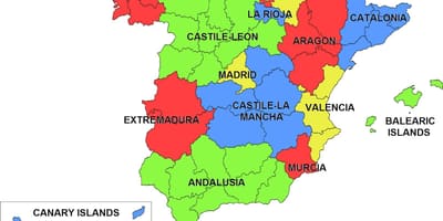 Karte von Spanien der autonomen Gemeinschaften