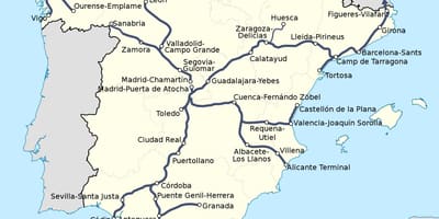 Den Ave-Zügen Spanien route anzeigen
