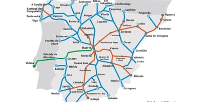 Spanien high-speed-Zug-Karte