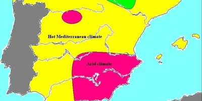 Karte von Spanien Klima