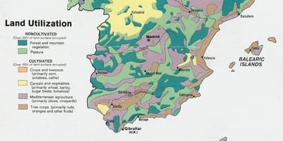 Karte von Spanien Landwirtschaft