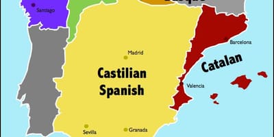Karte von Spanien Sprache