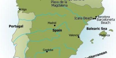 Karte von Spanien Strände