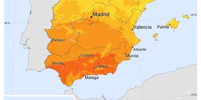 Karte von Spanien sunshine