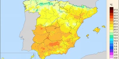 Karte von Spanien-Temperatur